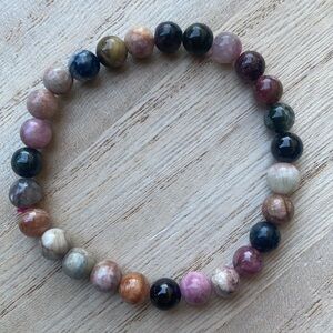 Watermelon Tourmaline Bracelet 7mm stretchy NEW